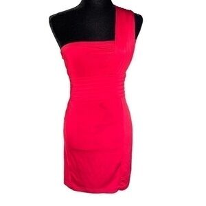 BCBG GENERATION Ladies Wine Red
Belted One Shoulder Neck Bodycon
Dress